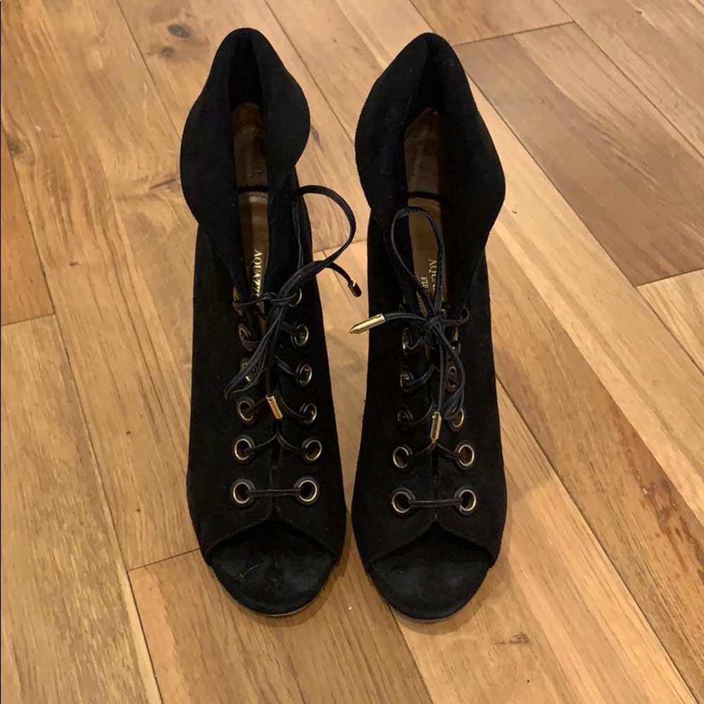Aquazzura Black Suede Heels - Picture 2 of 5